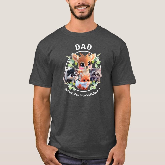 Cute Woodland friends fox skunk racoon deer T-Shirt (Front)