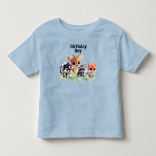 Cute Woodland friends fox skunk racoon deer Toddler T-Shirt