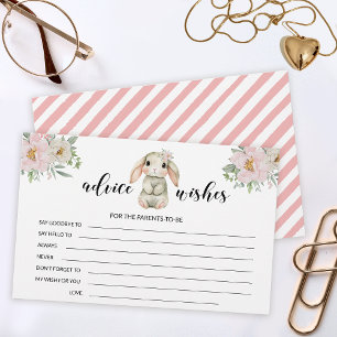 Cute Woodland girl baby shower advice wishes Stationery