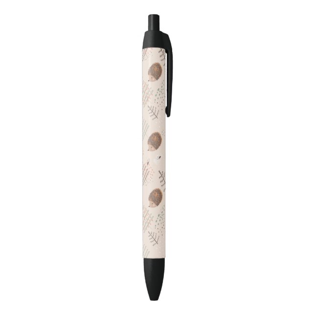 Cute Woodland Hedgehog Pattern Black Ink Pen (Bottom (Vertical))