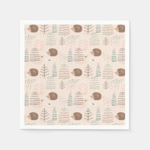 Cute Woodland Hedgehog Pattern Napkin