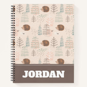 Cute Woodland Hedgehog Pattern Notebook