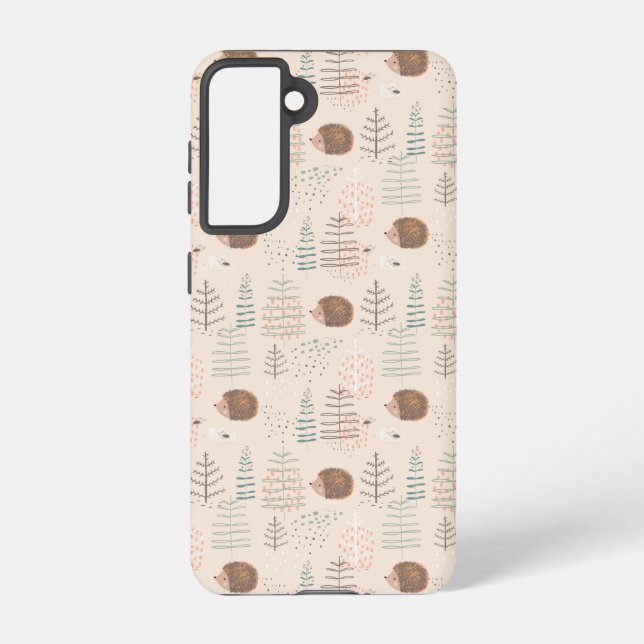 Cute Woodland Hedgehog Pattern Samsung Galaxy S21 Case (Back)