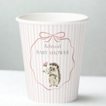 Cute Woodland Hedgehog Watercolor Girl Baby Shower