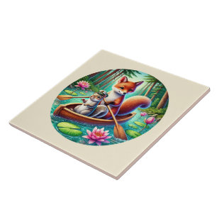 Cute woodland mixed animals  ceramic tile