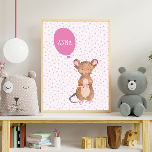 Cute Woodland Mouse Baby's / Kid's Room Poster