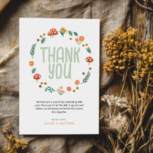 Cute Woodland Nature Baby Shower Thank You Card