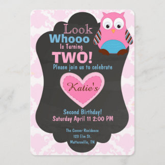 Cute Woodland Owl Birthday invitation 5