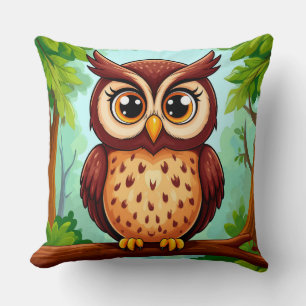 Cute Woodland Owl For Nature Lovers Cushion