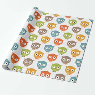 Cute Woodland Owls Wrapping Paper