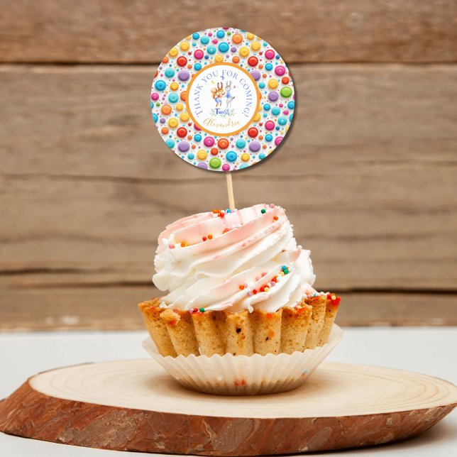 Cute Woodland Party Rabbits Dancing the Twist Clas Classic Round Sticker (Creator Uploaded)