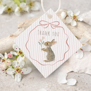 Cute Woodland Rabbit Watercolor Thank You Favour Tags