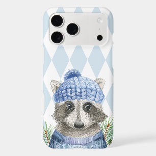 Cute Woodland Racoon in Winter Hat