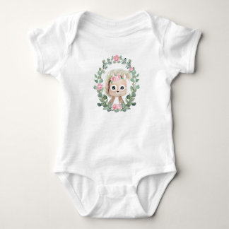 Cute Woodland Squirrel baby girl Bodysuit
