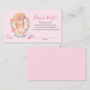 Cute Woodland Squirrel Diaper Raffle Ticket 