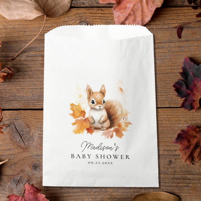 Cute Woodland Squirrel Fall Baby Shower Favour Bag (Creator Uploaded)