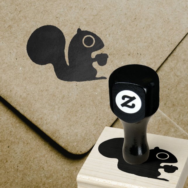 Cute Woodland Squirrel with Nut Rubber Stamp (Creator Uploaded)