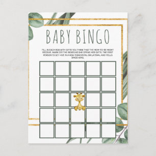 Cute Woodland Teddy Bear Baby Shower Bingo Card