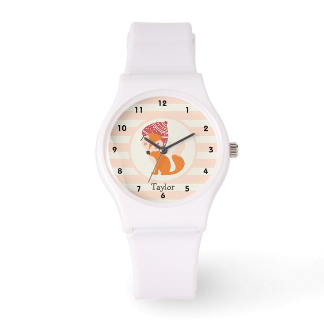 Cute Woodland Winter Fox Watch (Front)