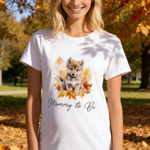 Cute Woodland Wolf Mummy to Be T-Shirt