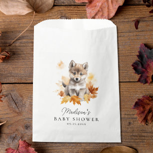 Cute Woodland Wolf Pup Fall Baby Shower Favour Bag
