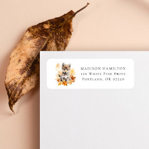 Cute Woodland Wolf Return Address Label