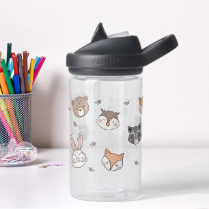 Cute woodlands animals kids water bottle