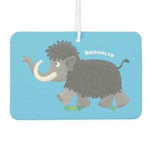 Cute woolly mammoth cartoon illustration  car air freshener
