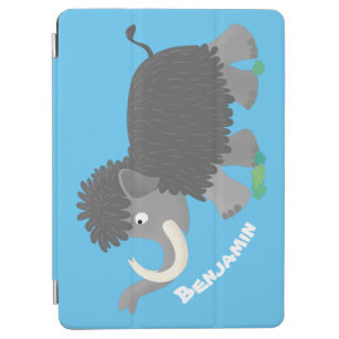 Cute woolly mammoth cartoon illustration iPad air cover
