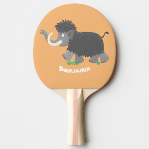 Cute woolly mammoth cartoon illustration ping pong paddle