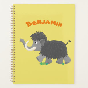 Cute woolly mammoth cartoon illustration planner