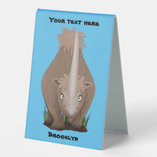 Cute woolly rhino elasmotherium cartoon