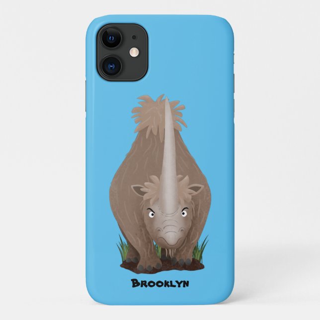 Cute woolly rhino elasmotherium cartoon Case-Mate iPhone case (Back)