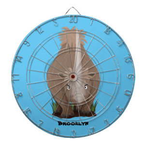 Cute woolly rhino elasmotherium cartoon  dartboard