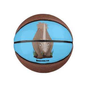 Cute woolly rhino elasmotherium cartoon  mini basketball