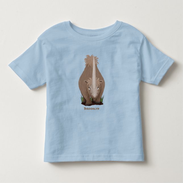 Cute woolly rhino elasmotherium cartoon toddler T-Shirt (Front)