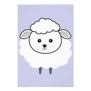 Cute Wooly Lamb Face Photo Print
