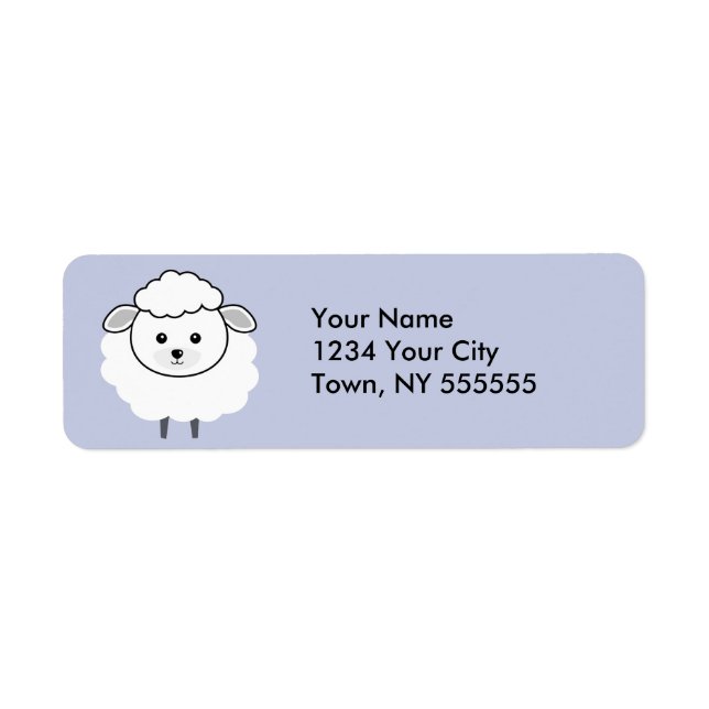 Cute Wooly Lamb Face Return Address Label (Front)