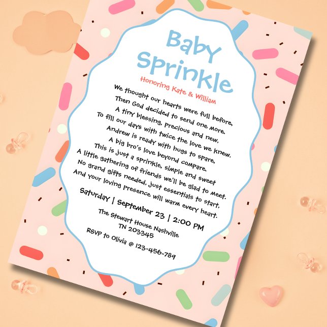  Cute Wording baby sprinkle invitations boy (Creator Uploaded)