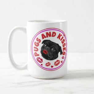 Cute Wordplay Pugs And Kisses  Coffee Mug