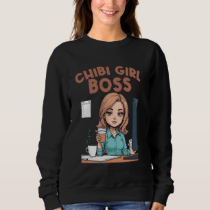 Cute Work From Home WFH Working From Home Chibi Em Sweatshirt
