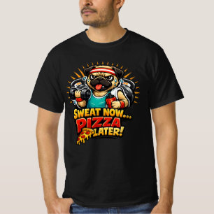 Cute Workout Dog T-Shirt for Fitness & Pizza Lover