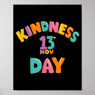 Cute World Kindness Day 13th November For Kids Poster
