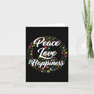 Cute World Peace Love Happiness Peace Sign Hippie Card