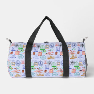 Cute World Traveller Collage Duffle Bag
