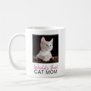 Cute World's Best Cat Mum Square Cat Photo Coffee Mug