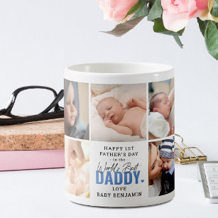 Cute 'Worlds Best Daddy' 1st Father's Day Blue  Coffee Mug