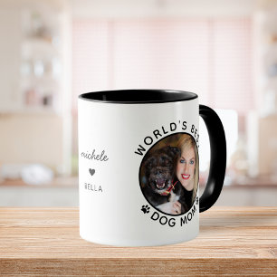 Cute World's Best Dog Mum Custom Name Pet Photo Mug