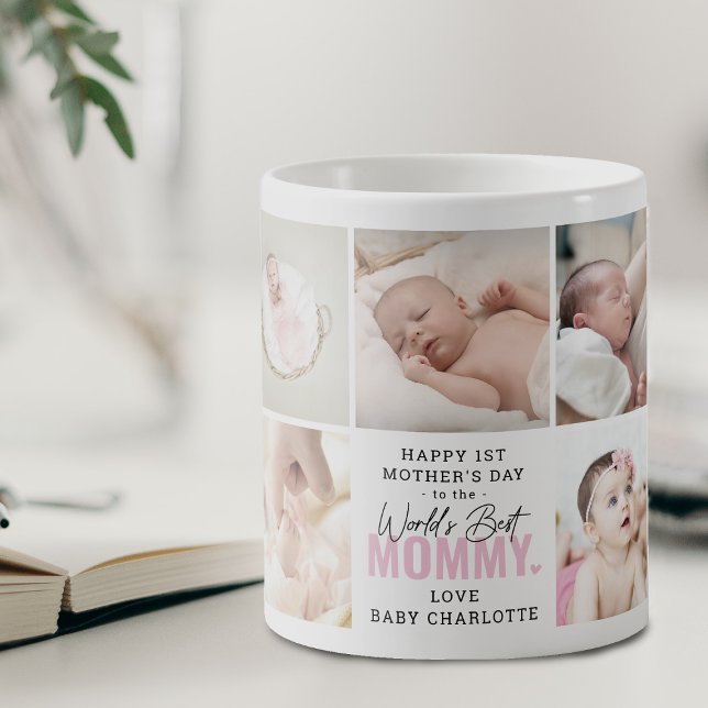 Cute 'Worlds Best Mommy' 1st Mother's Day Pink Coffee Mug (Creator Uploaded)