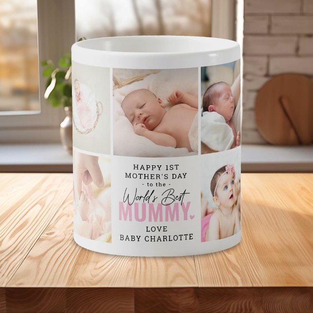 Cute 'Worlds Best Mummy' 1st Mother's Day Pink Coffee Mug (Creator Uploaded)